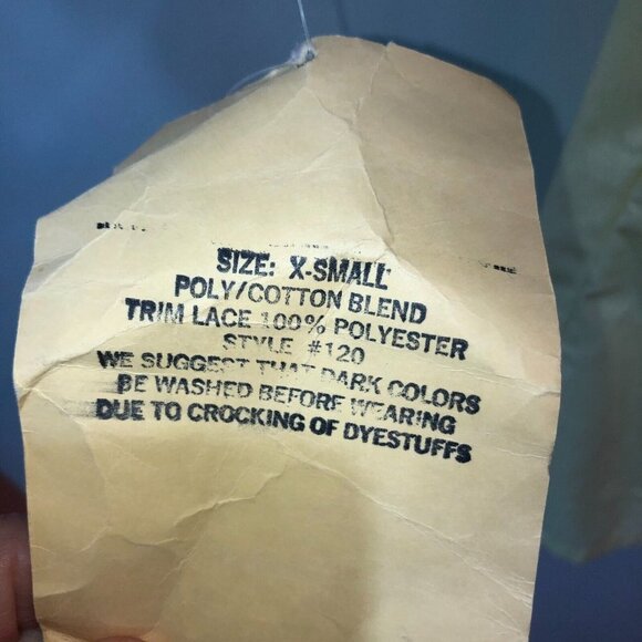 New Vintage Carefree Fashions XS Yellow Ruffle Lace Off The Shoulder Boho Blouse - Picture 8 of 11